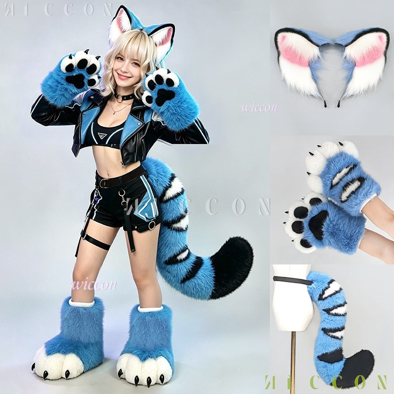 Formal Dress - Derpyy Blue Tiger Fursuit Oren Staart