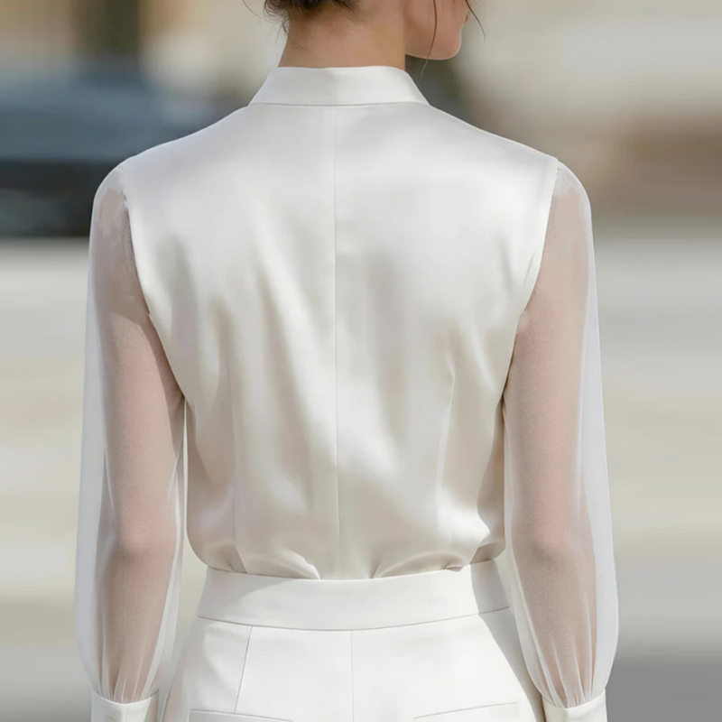 Nieuwe Mesh Doorzichtige Mode  - Silk Blouse recensie en prijs