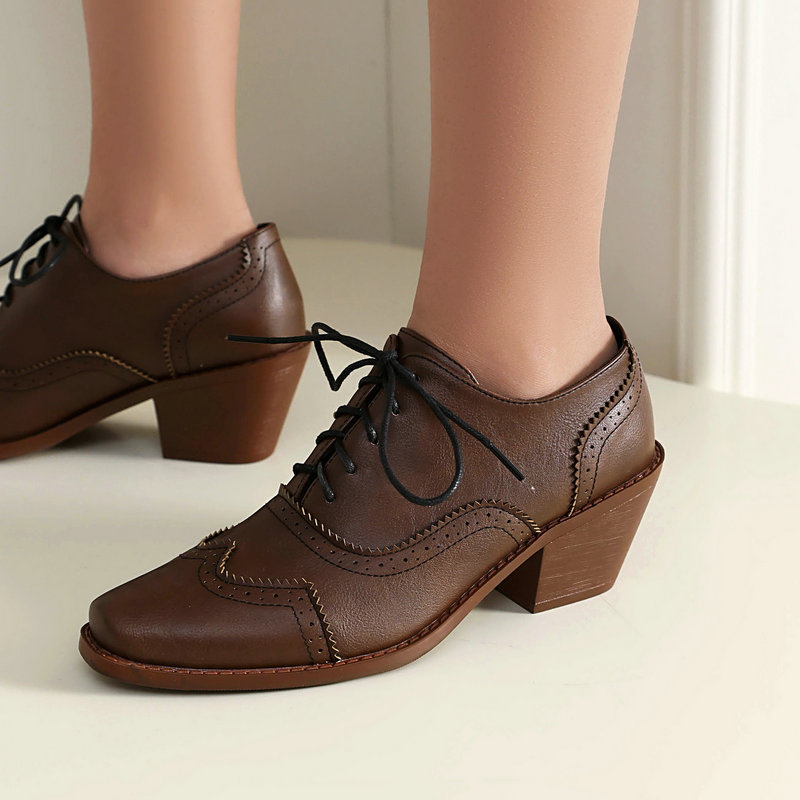 Dames Oxford Schoenen Puntneus - Pump Heel Block recensie en prijs