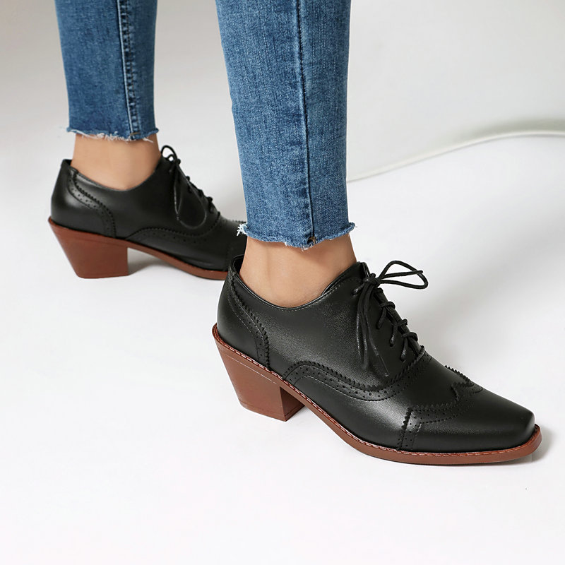 Dames Oxford Schoenen Puntneus - Pump Heel Block recensie en prijs