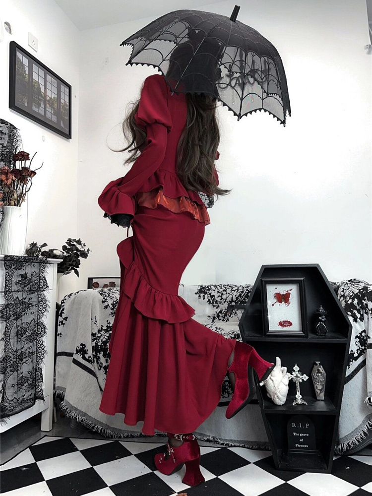 Lente Rode Vintage Jurk Vrouwe - Women'S Red Formal Wear recensie en prijs
