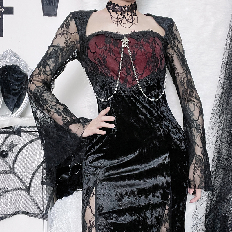 Dames Goth Donker Elegante Avo - Midi Dress recensie en prijs