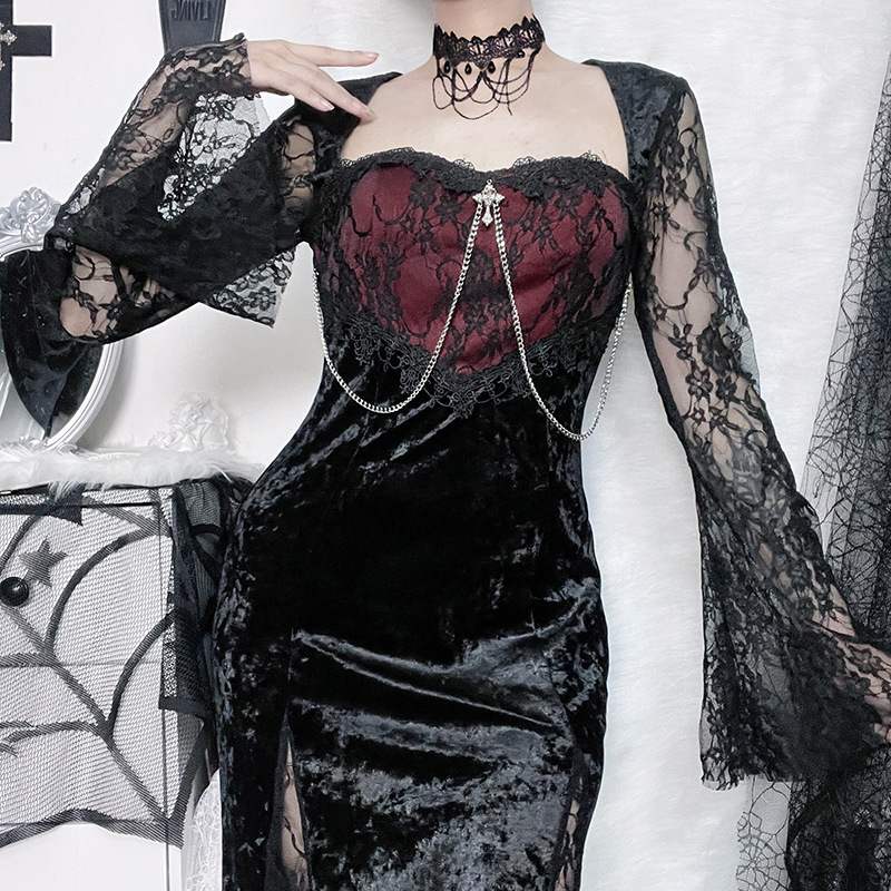 Dames Goth Donker Elegante Avo - Midi Dress recensie en prijs