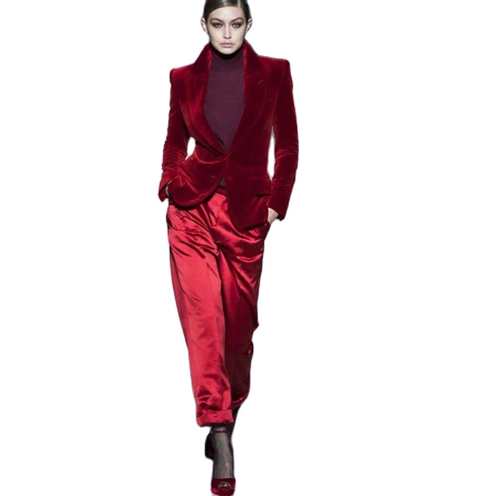 Vrouwen Broek Past Wijn Rode F - Women'S Red Formal Wear recensie en prijs