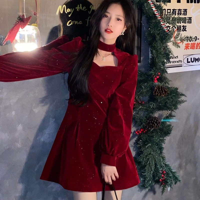 Fijne Sprankelende Fluwelen Ju - Women'S Red Formal Wear recensie en prijs
